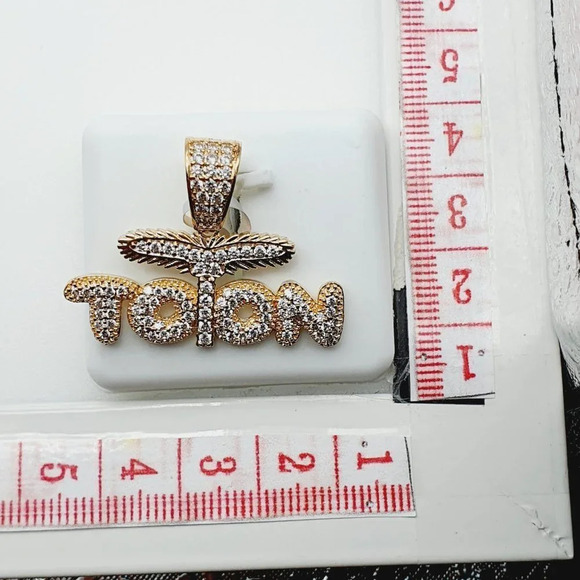 "14K Gold Plated Cubic Zircon Pendant, INUS1BR016 - Picture 10 of 10